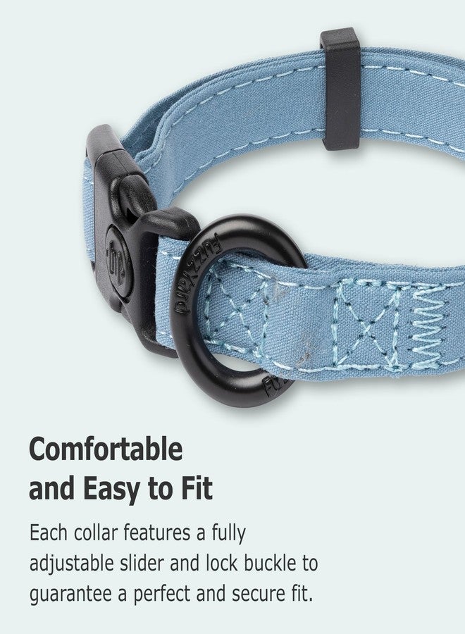 FuzzYard Life Dog Collars | Size M | Stylish Premium Cotton Design in French Blue Perfect for Everyday Wear - Image 3